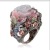 Rongyu Wish Hot Sale at AliExpress Rainbow Color Rose Peony Flower Timbo Natural Stone Lizard Black Gold Ring