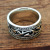 Rongyu Cross-Border Hot Punk Style European and American Classic Carved Men's Ring Plated 925 Vintage Silver Exaggerated Ring