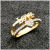 Rongyu New Korean Style Love Love Double-Layer Ring Women's 14K Gold Plated Europe and America Cross Border Hot Jewelry Wholesale