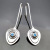 Rongyu Cross-Border Hot Sale Plated S925 Antique Silver Flower Earrings Female European and American Fashion Inlaid Light Blue Diamond Simple Eardrops
