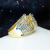 Rong Yu EBay Cross-Border Hot Selling Luxury Full Diamond Micro Pave Ring Wish Plated 18K Gold round Engagement Ring