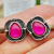 Rong Yu Wish New Style 925-Plated Vintage Thai Silver Earrings Female European and American Fashion Purple Red Color Ear Stud Ear Stud Wholesale