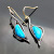 Rong Yuomei Creative Little Swan Inlaid Turquoise Earrings Luxury Plated 925 Antique Silver 14K Gold Color Separation Earrings