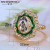 Rongyu EBay Fashion Emerald Micro-Inlaid Diamond Flower Ring European and American Women's Fashion 14K Gold-Plated Party Ring