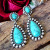 Rongyu Cross-Border New 925 Antique Silver Green Turquoise Earrings Europe and America Creative Drop-Shaped Turquoise High-Key Eardrop
