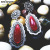 Rongyu Wish Hot Sale New Marcasite Silver Earrings European and American Vintage Inlaid Ruby Exaggerated Earrings Exclusive for Cross-Border