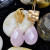 Rongyu European and American Fashion 14K Gold-Plated Elegant Earrings Female Korean-Style Simple Natural Pink Spar High-End Ear Pendant