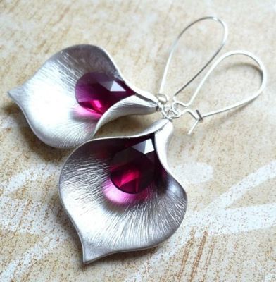 Rongyu 2019 Fashion Creative Orchid Bud Earrings Cross-Border Hot 925 Silver Plated Petals Leaf Earrings