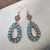 Rong Yu Wish Latest Explosion Plated Bronze Turquoise Earrings European and American Popular Exaggerated Ear Pendant Ornament Manufacturers