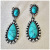 Rongyu Cross-Border New 925 Antique Silver Green Turquoise Earrings Europe and America Creative Drop-Shaped Turquoise High-Key Eardrop
