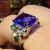 Rongyu EBay Hot Sale Inlaid Topaz Blue Goose Egg Stone Ring European and American Emerald Water Drop Pear-Shaped Ring