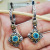 Rong Yu Wish Popular European and American Diamond Set Hailanbao Court Ear Pendant Plated 925 Ancient Silver 18K Gold Color Separation Earrings