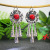 Rongyu European and American-Style Vintage Thai Silver Red Turquoise Earrings Fashion Creative Long Aeolian Bell Court Ear Pendant Women