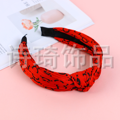 Letter Pattern Decoration Two-Color Autumn and Winter Flannel Cloth Headband Hair Accessories Adult Sweet Hairpin with Broad Edge Headdress