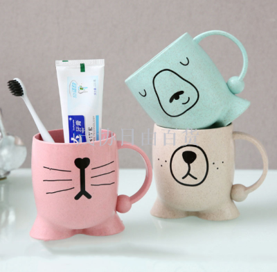 Cartoon cute anti - fall plastic baby mugs