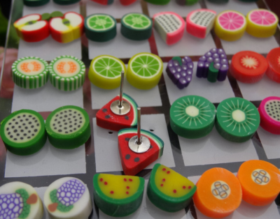Polymer Clay Slice Stud Earrings Fruit/Pastry/Animal/Cartoon DIY Accessories Factory Direct Sales Accessories/Finished Product