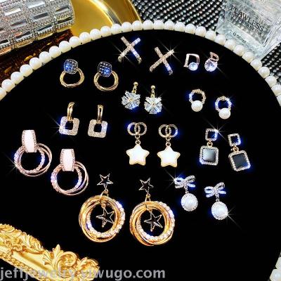 Earrings New Trendy Korean Internet-Famous Elegant Earrings Women's Sterling Silver Needle Simple and Compact Pearl Earrings Popular