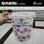 trash can plastic round flower print dust bin fashion kitchen toilet rubbish storage bucket office waste can dustbin