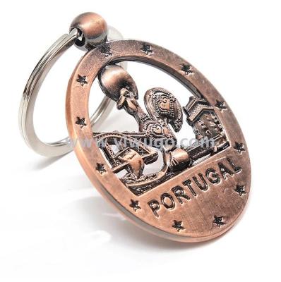 Portugal rooster tram key chain pendant tourist souvenir gift manufacturers antique red