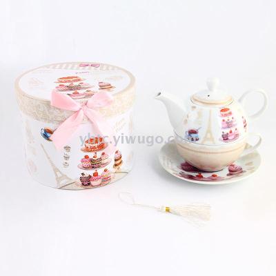 Ceramic Cup Dish Pot Teapot Sets One-Person Pot Coffee Pot Tea Set Integrated Daily Necessities Craft Gift Business