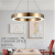 Modern Ring Metal Frame Chandelier living Room Ceiling Light Fixture LED Pendant Lamp for Bedroom Dining Room
