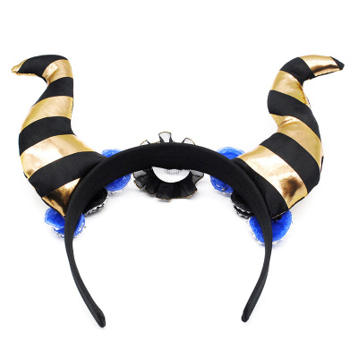 Halloween devil hair band stuffed with cotton ox horn headdress party festive hair band COSPLAY ball dress