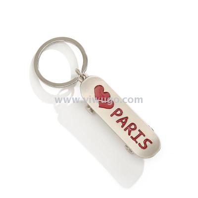 Paris key chain love double love scooter tourism souvenirs gifts hanging pulley key chain