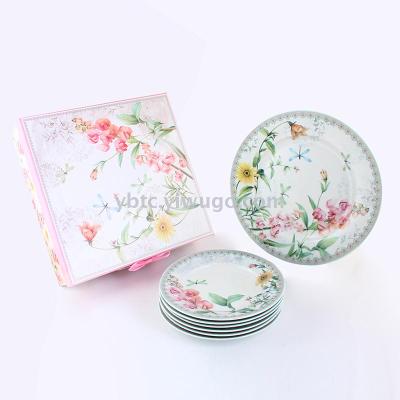 Ceramic Seven-Piece Plate Disk Set Fish Dish Dish Tea Tray Fruit Plate Dinner Plate Dessert Plate Daily Household
