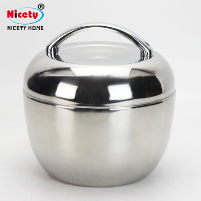 Manufacturer Stainless Steel Apple Lunch Box Double-Layer Insulated Sealed Lunch Box 4.5L Large Capacity Insulated Lunch Box