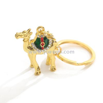 Dubai camel key chain tourist fox stands camel gift pendant manufacturer painted gold