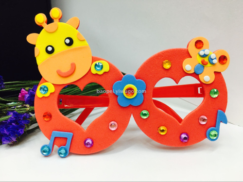 eva handmade sticker eva glasses children‘s puzzle stickers with diamonds diy new