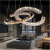 2 Ring Crystal Chandelier LED Light Fixtures Pendant Lighting Chrome Ceiling Lamp Hanging Lights for Living Room