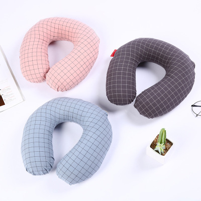 Hot Sale Outdoor Nap Pillow Multifunctional Improve Sleeping Plaid U-Shaped Pillow Suit Travel Neck Pillow Graphic Customization
