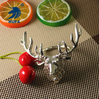 Factory Wholesale New Metal Napkin Ring Christmas Deer Napkin Ring Hotel Table Setting Deer Head Napkin Ring Napkin Ring