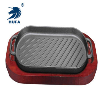 Factory Direct Sales Barbecue Plate Restaurant Hotel Luxury Large Australian Bakeware Steak Barbecue Cast Iron Baking Pan Wholesale Customization