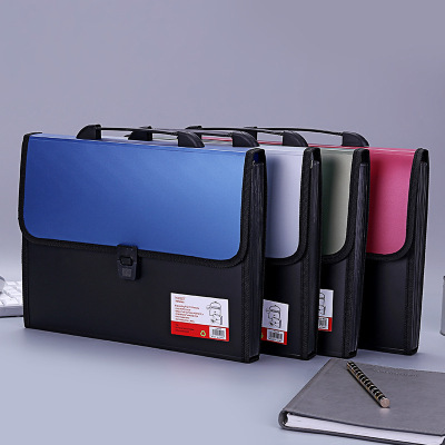 Covered File Holder A4 Briefcase 13 Grid Multi-Layer Student Office Portable File Package Handbag Briefcase Wholesale