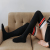 Socks women's day is stockings pure color ermine velvet retro movement over the knee socks stockings women's fashion ins