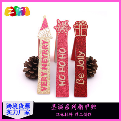 Manicure Implement Special-Shaped Onion Powder Christmas Tree Snowflake Series Single-Sided Manicure Polished Eva Nail File Strip