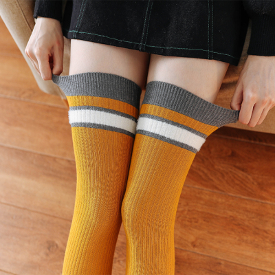 Socks women's day is stockings pure color ermine velvet retro movement over the knee socks stockings women's fashion ins