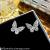 High-End Luxury Super Fairy Zircon Elegant Butterfly Elegant Earrings New Trendy Cold Ear Studs Earrings Female Silver Needle