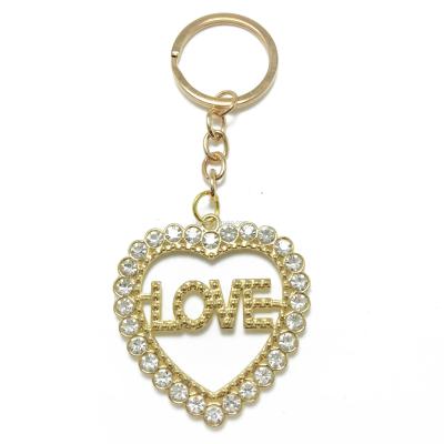 Love key chain valentine's day key chain point diamond key chain gold key chain pendant love gift key chain