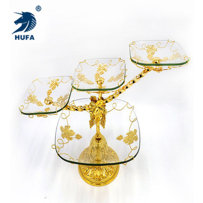 European-Style Creative Fruit Plate Living Room Glass Fruit Plate Three-Layer Cake Plate Four-Layer Fruit Plate KTV Bar Fruit Plate