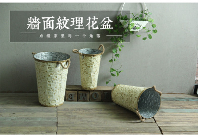 Tieyi vase creative household modern fashion large-size flower barrel to do the old retro sitting room tin American vases