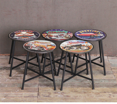 Industrial style American iron art bar stool bar chair cafe retro dining chair home decoration chairs