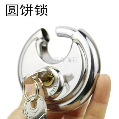 Manufacturers direct selling 70mm stainless steel round cake lock warehouse door lock bicycle anti-theft lock