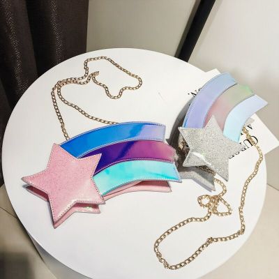 New personality make strange five-pointed star bag one shoulder cross chain bag mobile phone lady bag