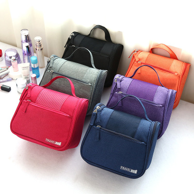 Powerful New Style Solid Color Travel Storage Bag for Men and Women Portable Toiletry Bag Large Capacity Cosmetic Bag Exclusive for Cross-Border