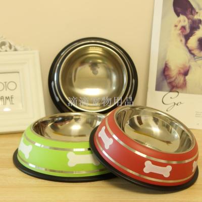 Pet supplies colored and thickly painted dog bowls