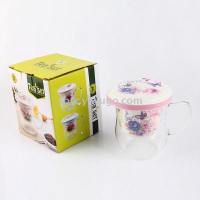 Elegant Cup Teapot Glass Scented Tea Cup Ceramic Inner Pot Filter Water Cup with Lid Tea Water Separation Scented Tea Making Cup