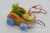 Factory Direct Sales Wooden Frog Trolley Frog Drum Trolley Wooden Cartoon Cable Toy